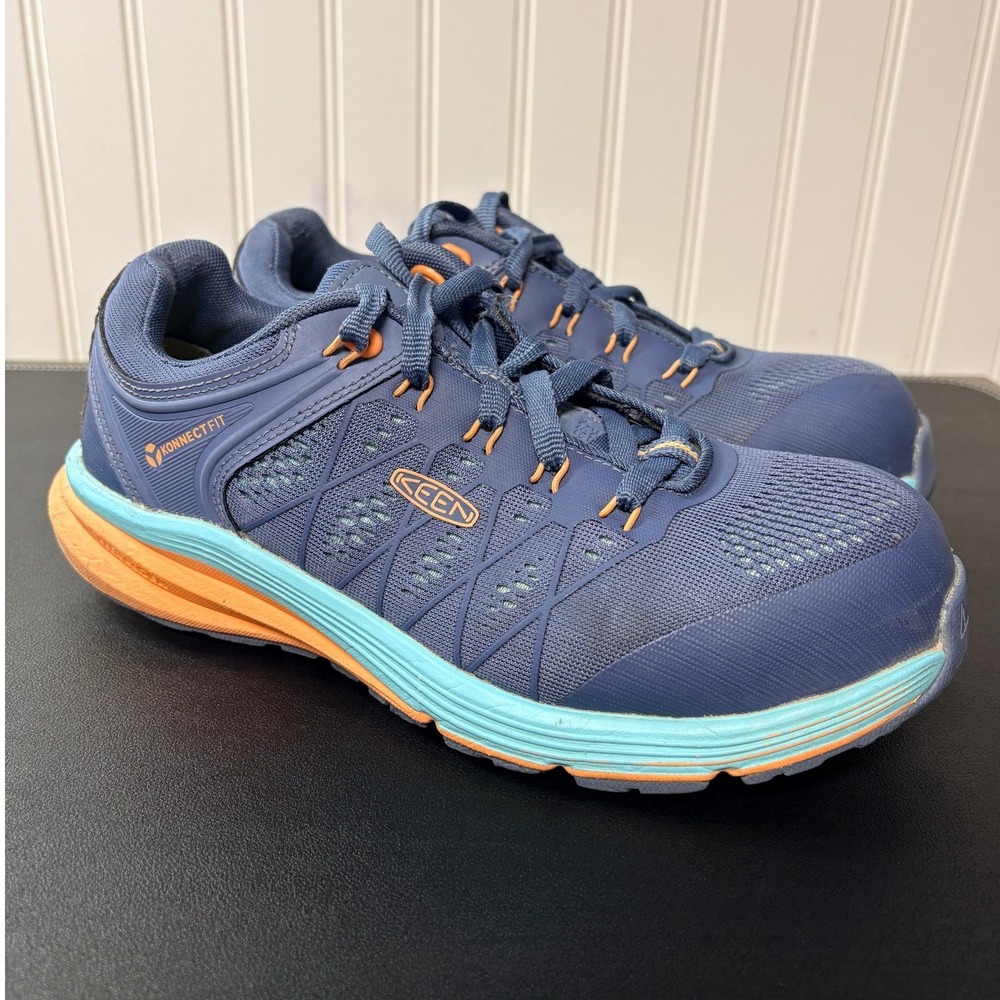 Keen Vista Energy Womens 7 Work Shoes Carbon Fiber Toe Navy Blue Teal 1024589